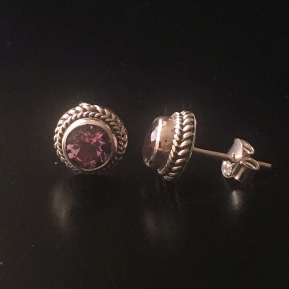 Amethyst Sterling Silver 925 Earrings - Picture 4 of 8
